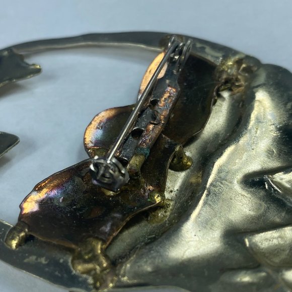 Easter Basket Jewelry Pin Brooch Silver Gold Color Metal Bow Eggs Handle Holiday - Picture 10 of 16